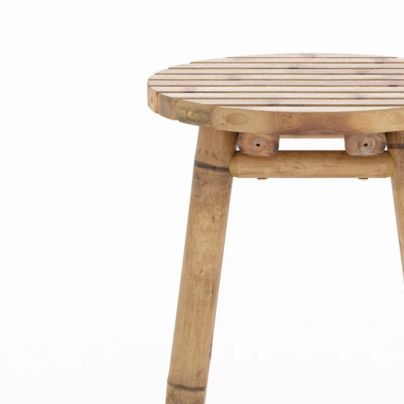 Tabouret de bar extérieur Polly en bambou 74 cm