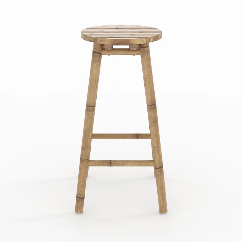 Tabouret de bar extérieur Polly en bambou 74 cm