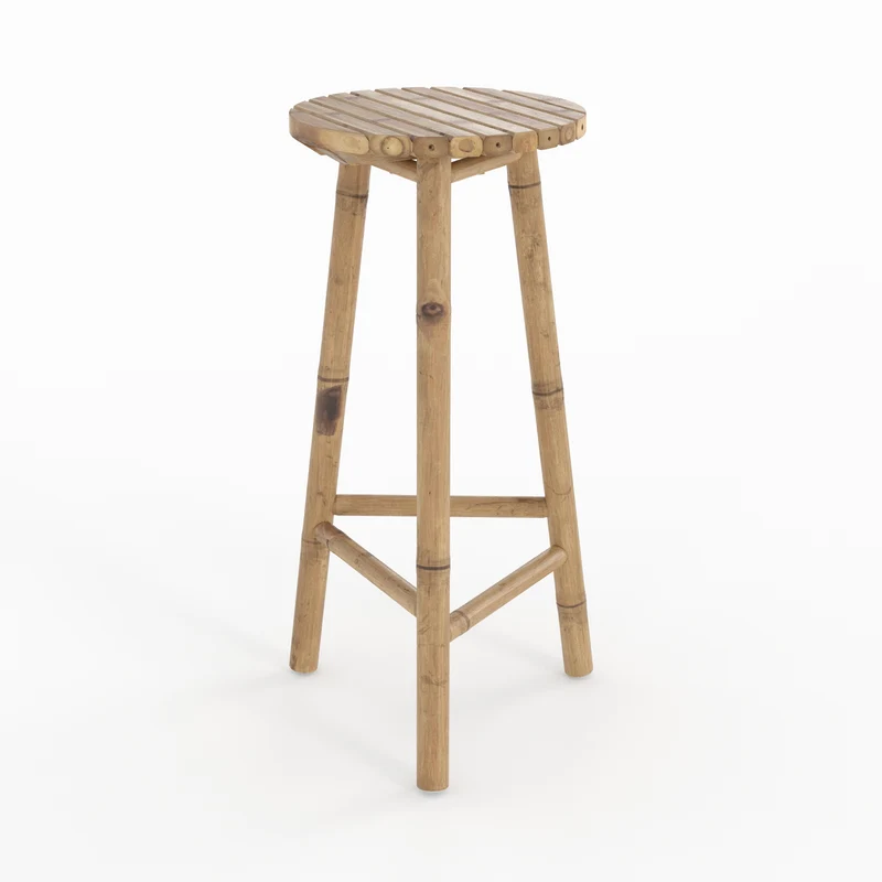 Tabouret de bar extérieur Eli en bambou 74 cm