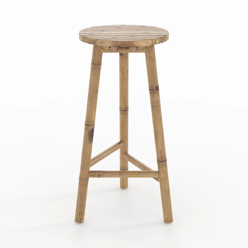 Tabouret de bar extérieur Eli en bambou 74 cm