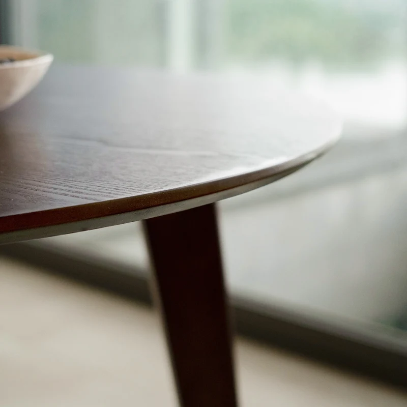 Table ronde Réno 4 personnes en bois foncé D100 cm