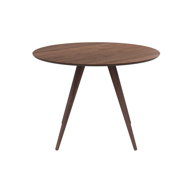Table ronde Liwa 4 personnes en bois foncé D105 cm