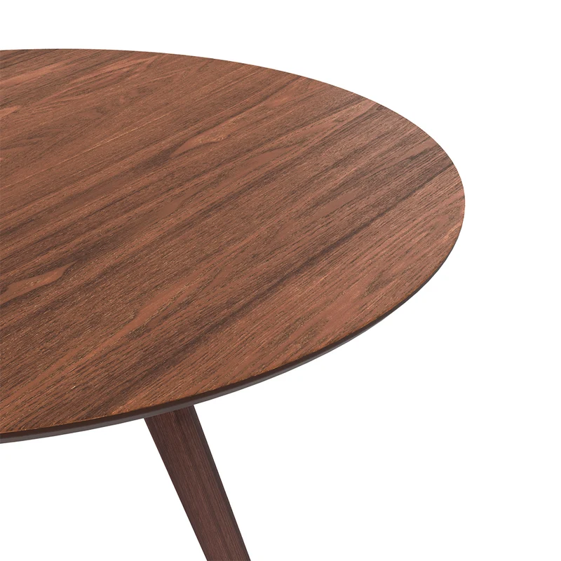 Table ronde Liwa 4 personnes en bois foncé D105 cm