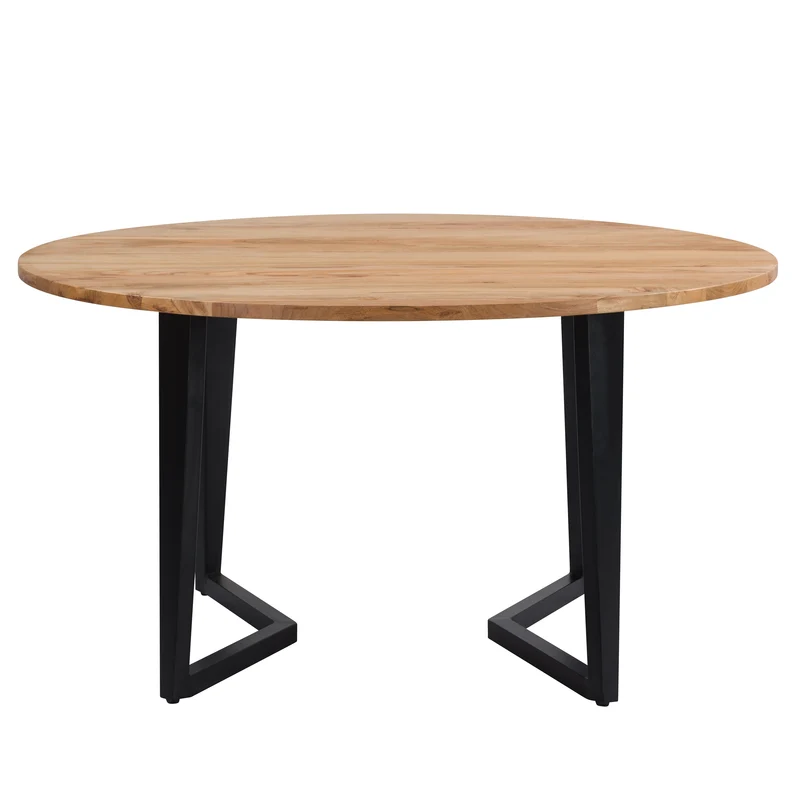 Table ronde Moorea 6 personnes en bois et métal 140 cm
