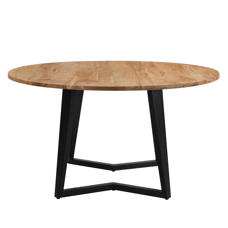 Table ronde Moorea 6 personnes en bois et métal 140 cm