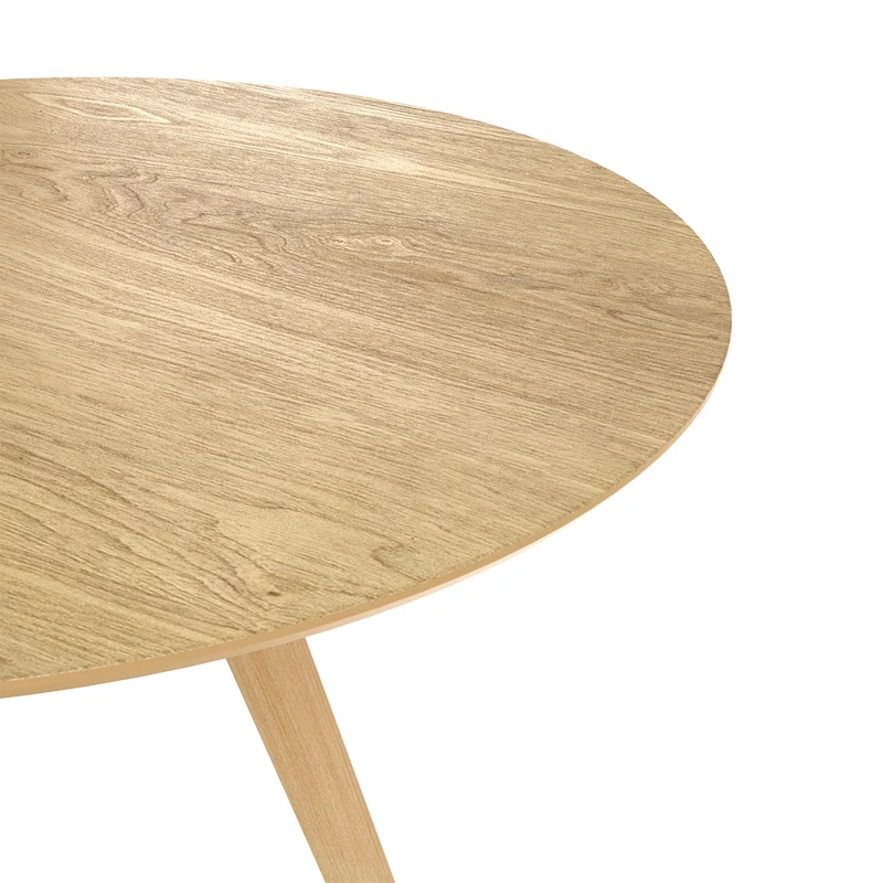 Table ronde Liwa 4 personnes en bois clair D105 cm
