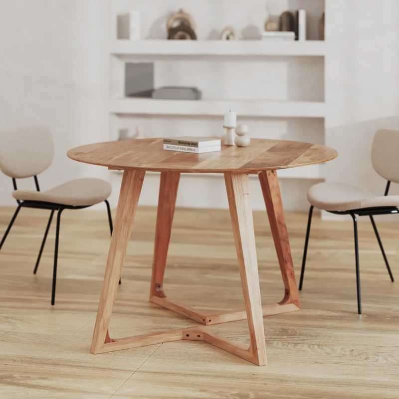 Table ronde 4 personnes en bois d'acacia D115 cm