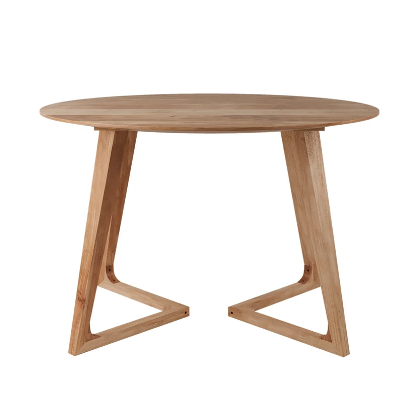 Table ronde 4 personnes en bois d'acacia D115 cm