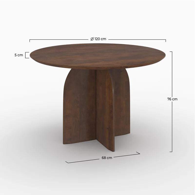 Table ronde Caïpi en bois de manguier 4 places