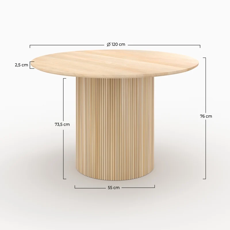Table ronde 4 personnes Agathe en bois de manguier