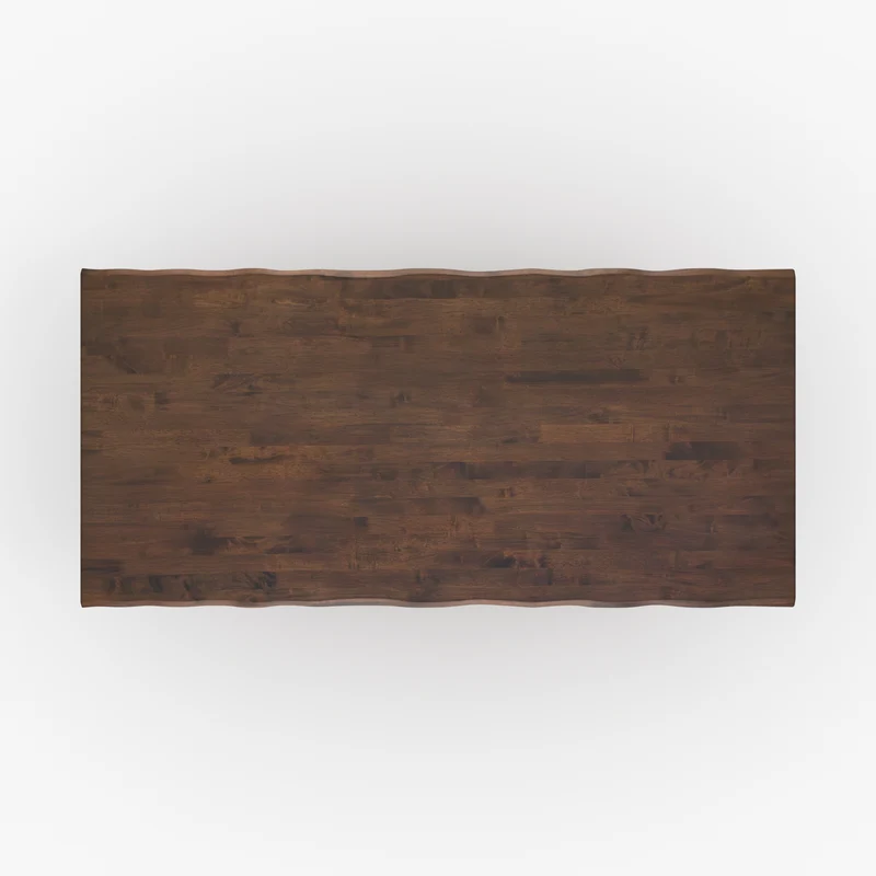 Table Robin rectangulaire en bois d'hévéa massif foncé 8 personnes