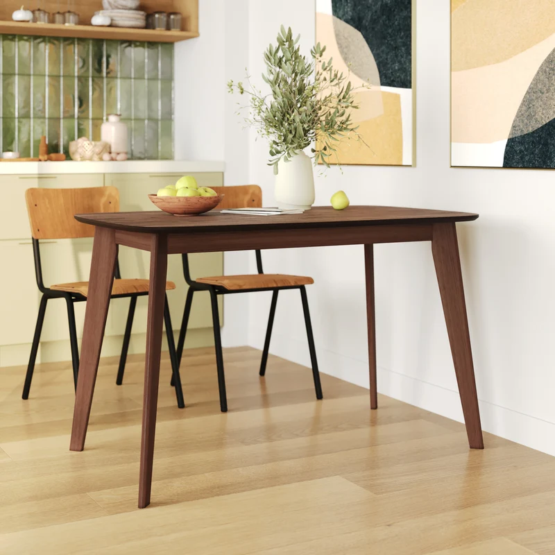 Table rectangulaire Oman 4 personnes en bois foncé 120 cm