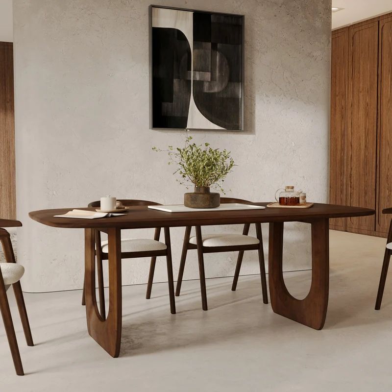 Table rectangulaire maya en bois de manguier 6 places