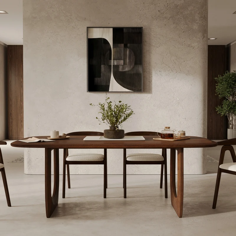 Table rectangulaire maya en bois de manguier 6 places