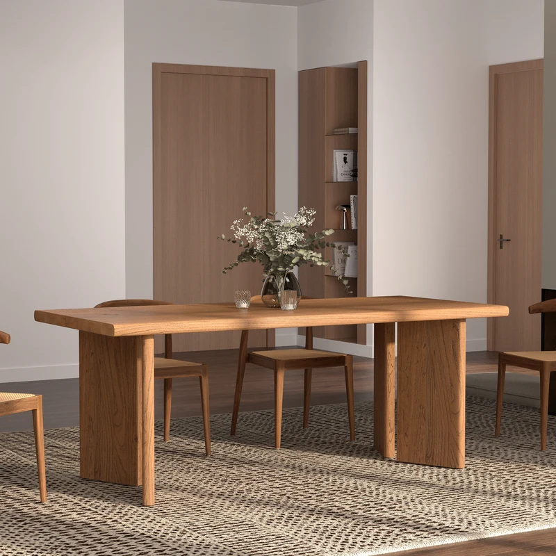 Table rectangulaire Albane en bois d'orme 8 personnes