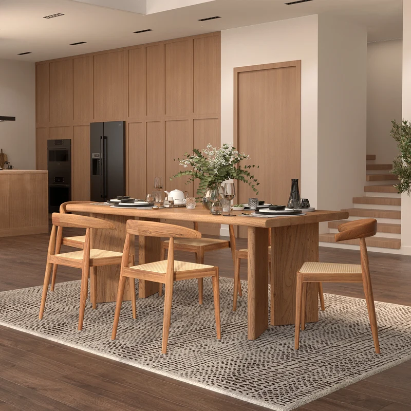 Table rectangulaire Albane en bois d'orme 8 personnes