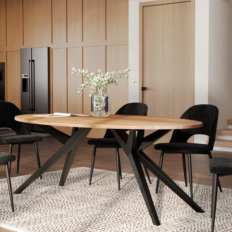 Table ovale Matara 8 personnes en bois 200 cm