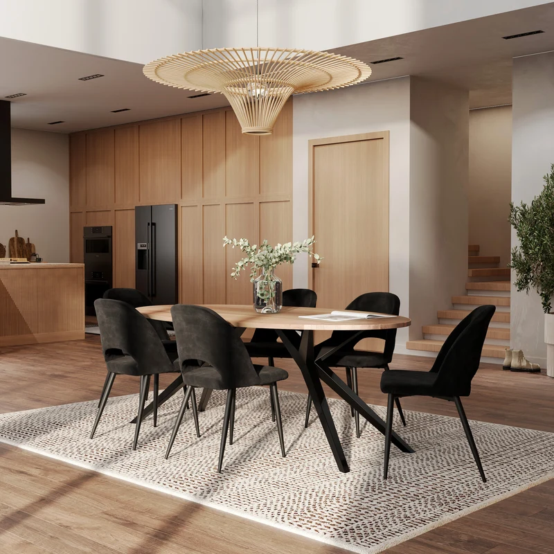 Table ovale Matara 8 personnes en bois 200 cm