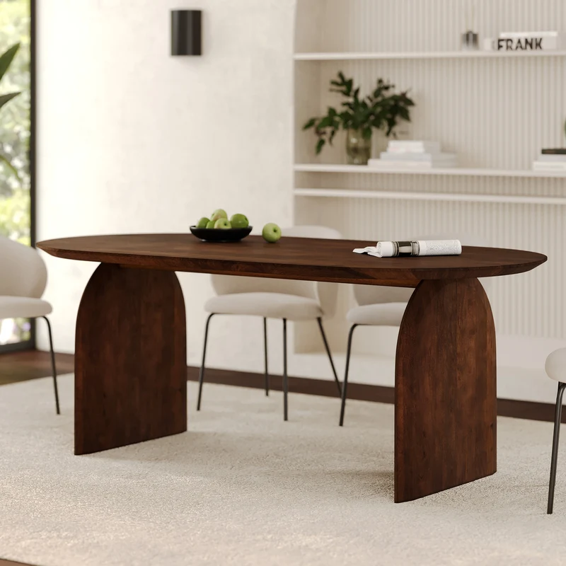 Table ovale Alix en bois de manguier massif 6 places