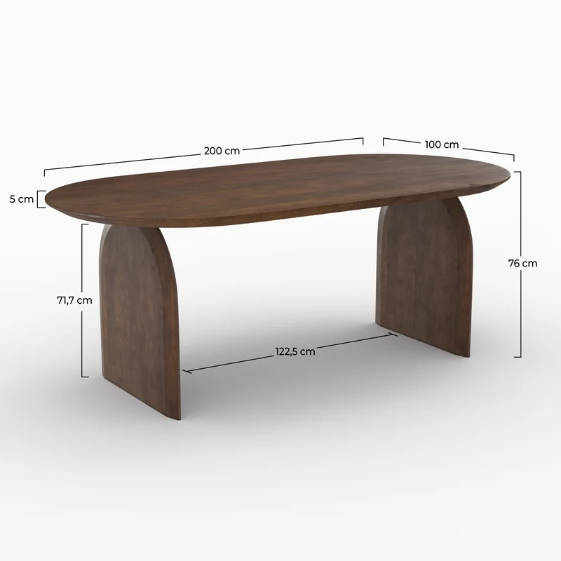 Table ovale Alix en bois de manguier massif 6 places