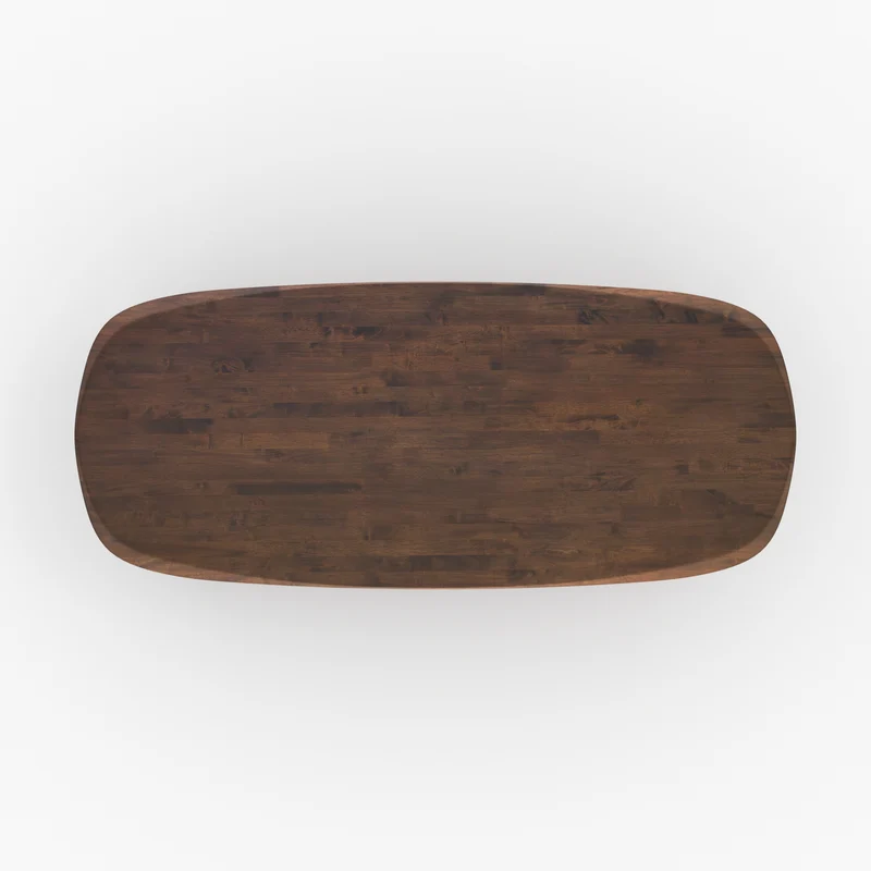 Table Merlin rectangulaire en bois d'hévéa massif foncé 8 personnes