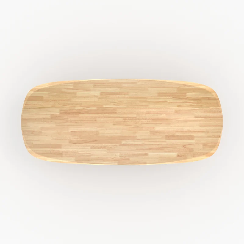 Table Merlin rectangulaire en bois d'hévéa massif clair 8 personnes