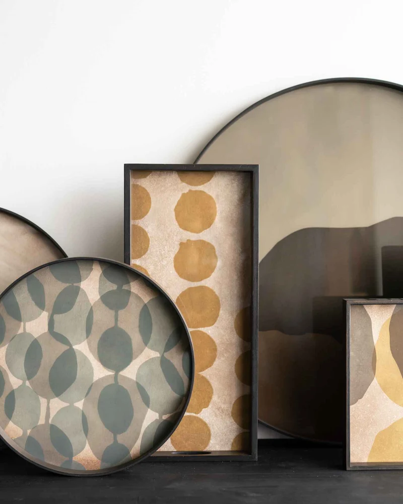 Ethnicraft Plateau en Verre Connected Dots - Rond Ø 48 cm