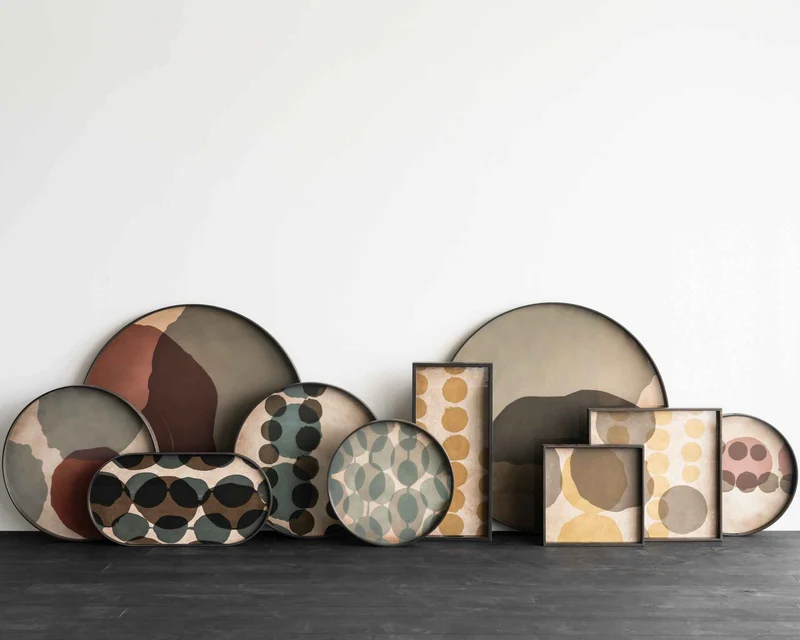 Ethnicraft Plateau en Verre Connected Dots - Oblong