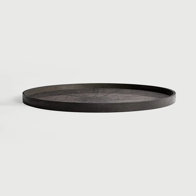 Ethnicraft Plateau en Bois Slice XL – Noir Ø 92cm