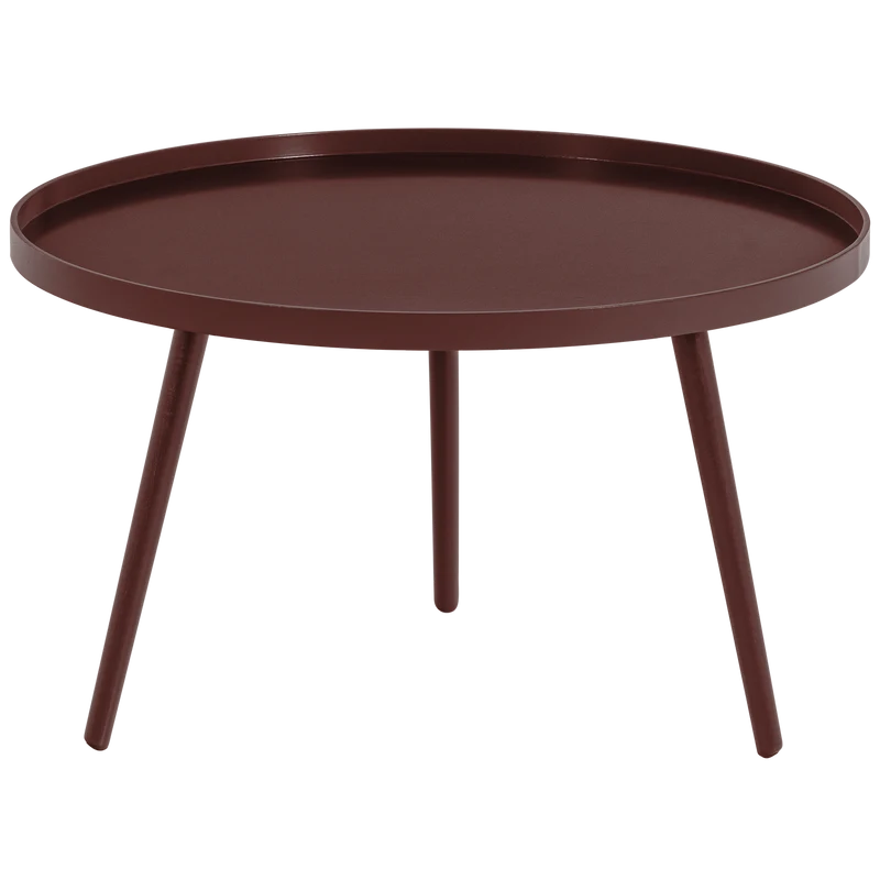 Mesa bijzettafel XL 39xø78 cm hout bordeauxrood