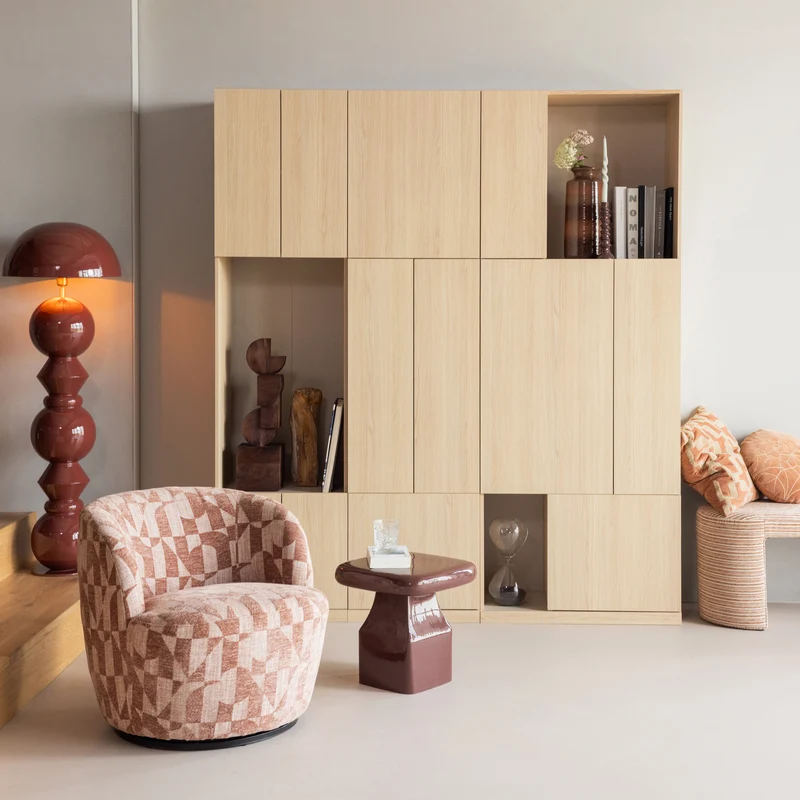 Build opbergkast 80 cm eiken fineer naturel
