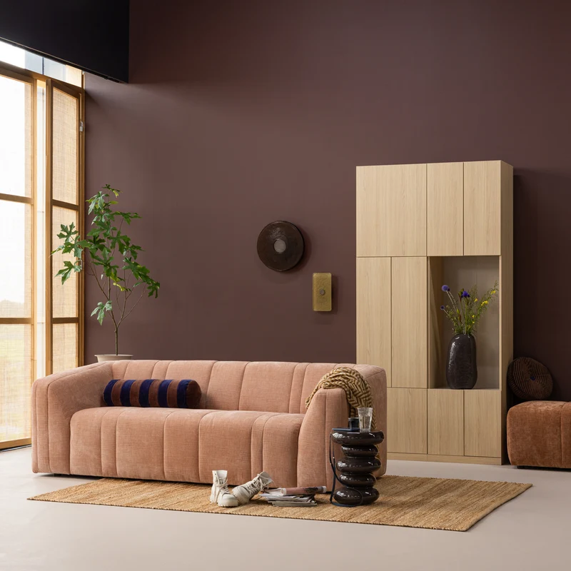 Build smalle half open opbergkast eiken fineer naturel