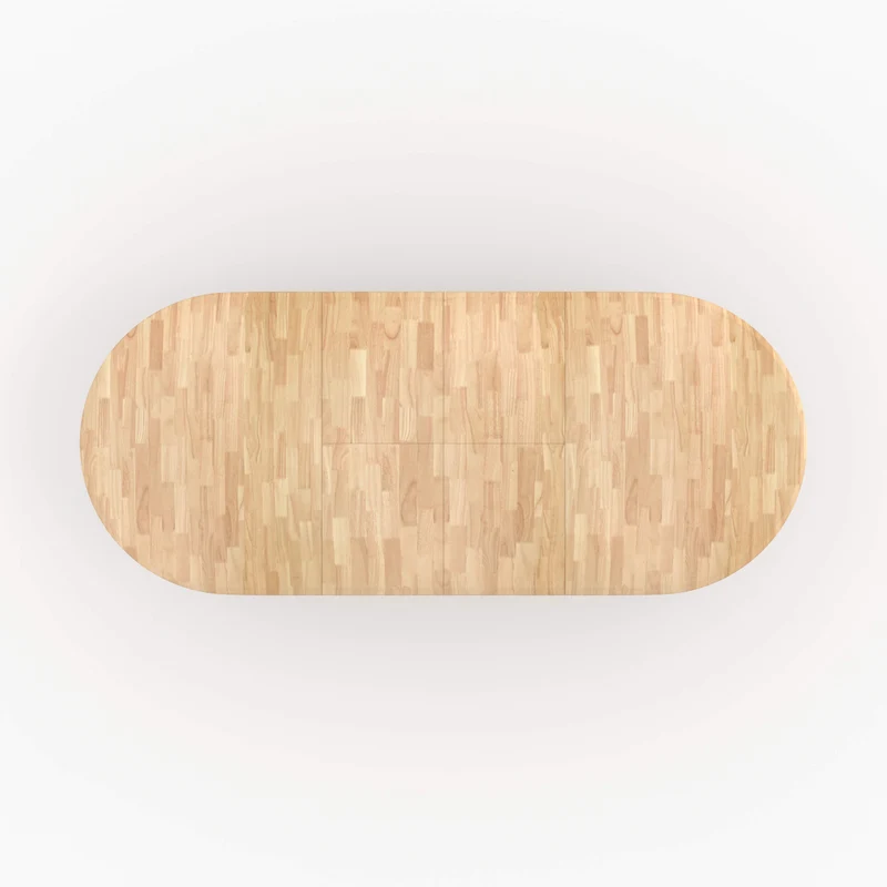 Table Oli extensible en bois d'hévéa massif clair 6 à 10 personnes