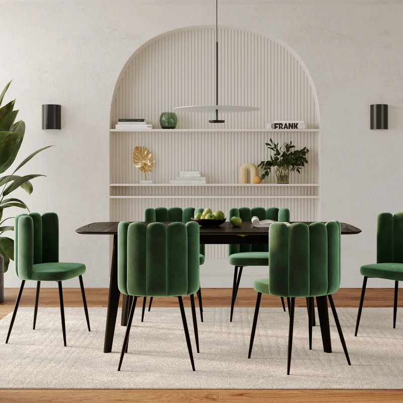 Table rectangulaire Oman 4/6 personnes extensible en bois noir 150/180 cm