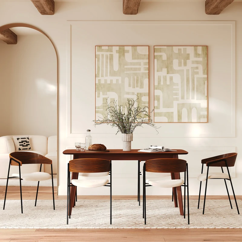 Table rectangulaire Oman 4/6 personnes extensible en bois foncé 150/180 cm