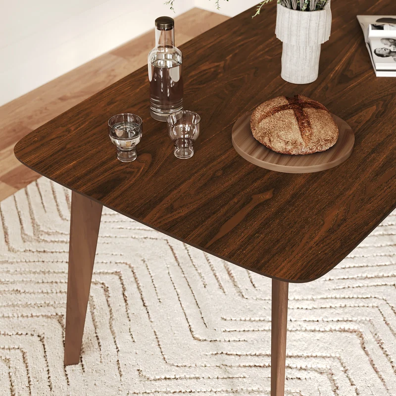 Table rectangulaire Oman 4/6 personnes extensible en bois foncé 150/180 cm