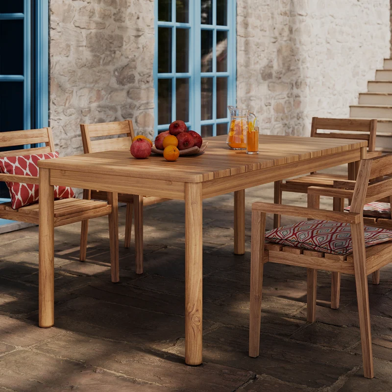 Table de jardin extensible Kora en bois de teck 6 à 8 personnes