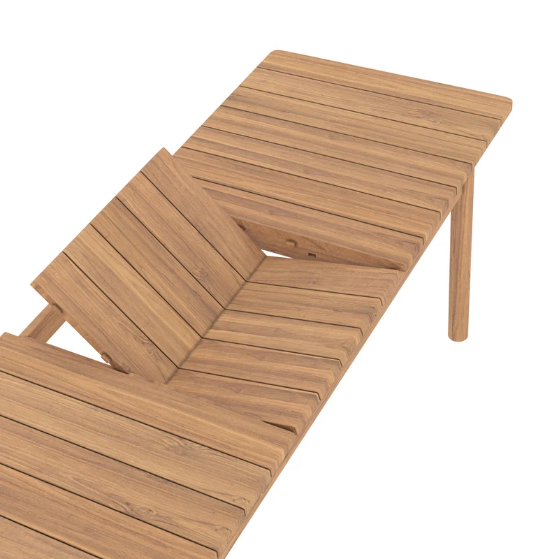 Table de jardin extensible Kora en bois de teck 6 à 8 personnes