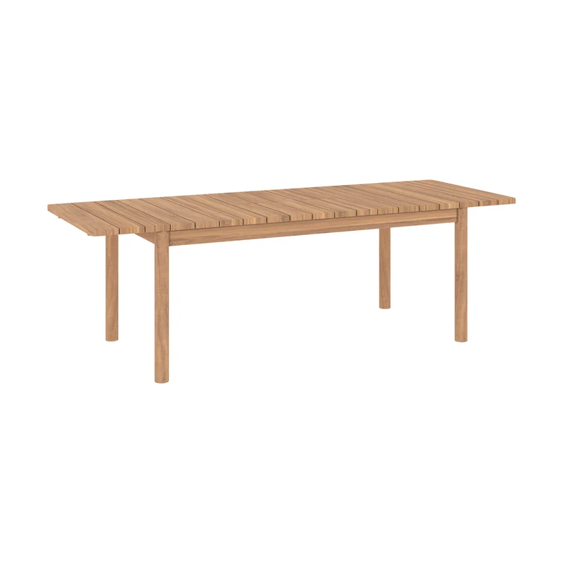 Table de jardin extensible Kora en bois de teck 6 à 8 personnes