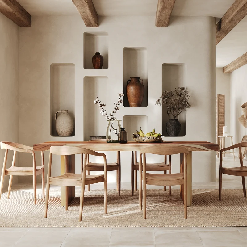 Table rectangulaire Tanah 8 personnes en bois 220 cM