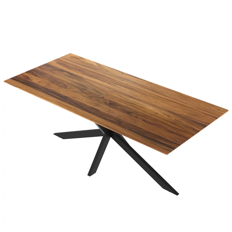 Table rectangulaire Sudirman 8 personnes en bois et métal 220 cm