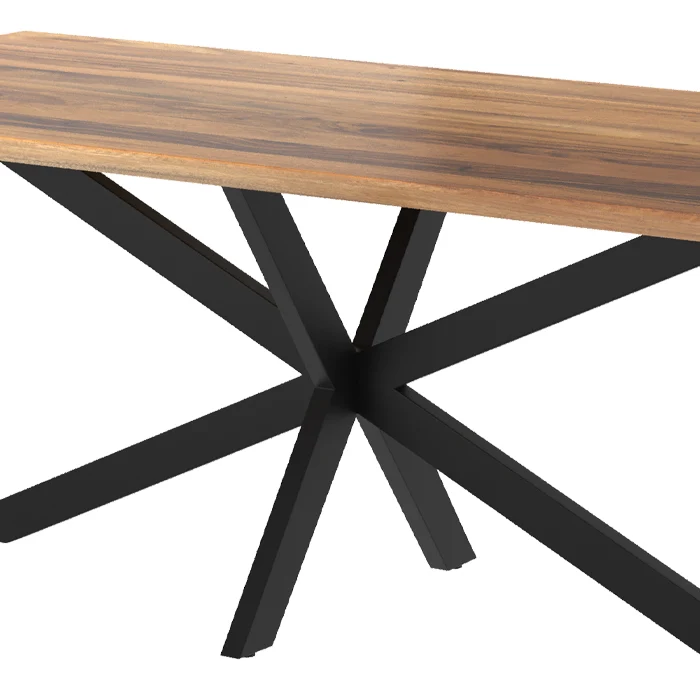 Table rectangulaire Sudirman 8 personnes en bois et métal 220 cm