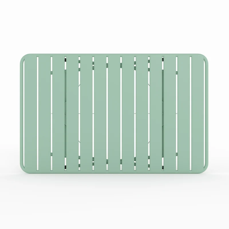 Table de jardin Yumi pliante en métal vert clair 4 personnes