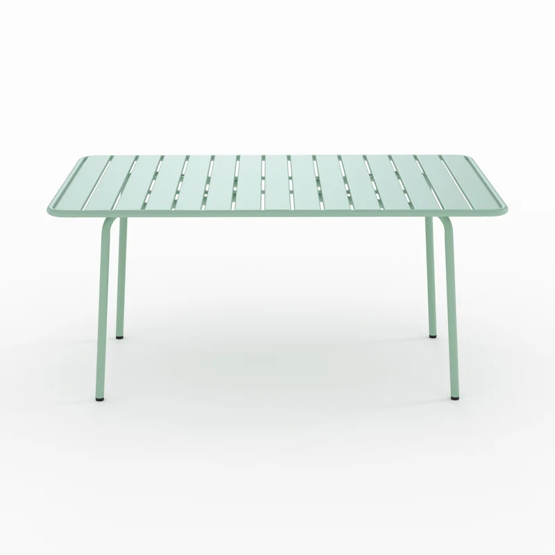 Table de jardin Yumi en métal vert clair 6 personnes