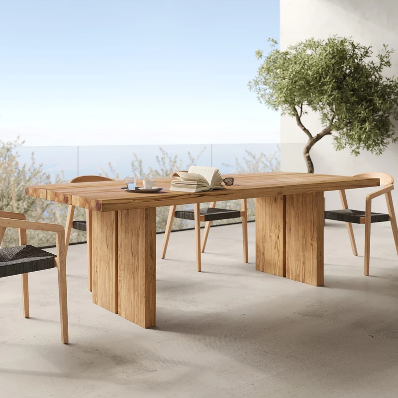 Table de jardin rectangulaire Siam en bois de teck 10 personnes