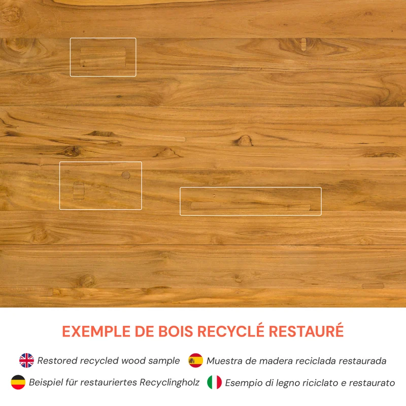 Table de jardin rectangulaire Siam en bois de teck 10 personnes