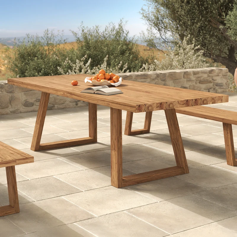 Table de jardin rectangulaire Luma en bois de teck 10 personnes