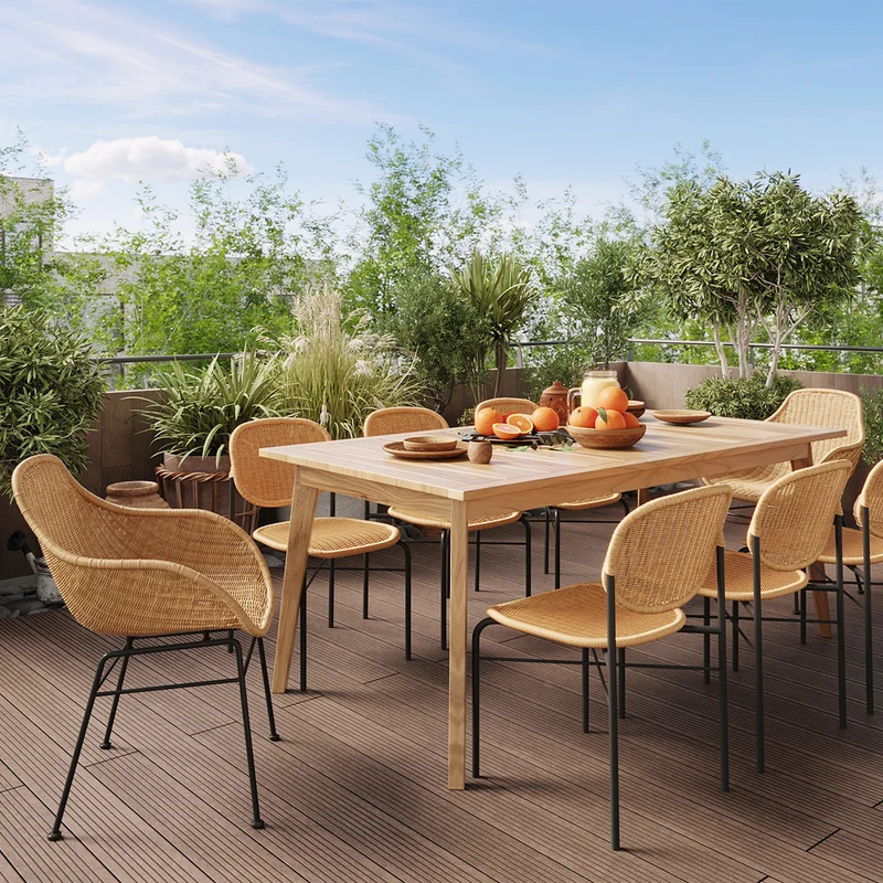 Table de jardin extensible Tunga 6 à 10 personnes