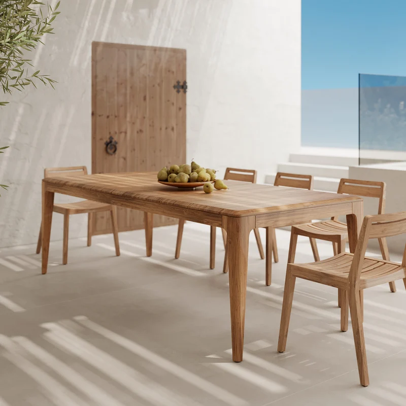 Table de jardin Nonza en bois de teck recyclé 10 personnes