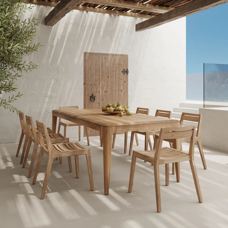 Table de jardin Nonza en bois de teck recyclé 10 personnes